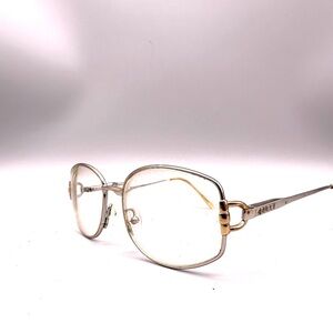 Gucci Vintage Eyeglasses 2279 Silver Gold Metal Frame Oversized 54-16-135 Italy